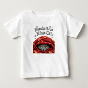Camiseta De Bebé El sigiloso y amiláceo: Gato Ninja Azul Ruso