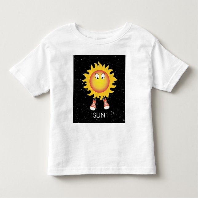 Camiseta De Bebé El sol y las estrellas en el espacio (Anverso)