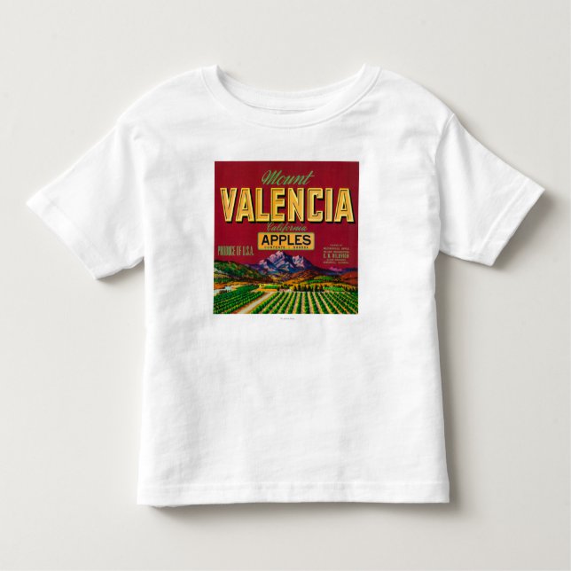 Camiseta De Bebé El soporte Valencia Apple etiqueta - Watsonville, (Anverso)