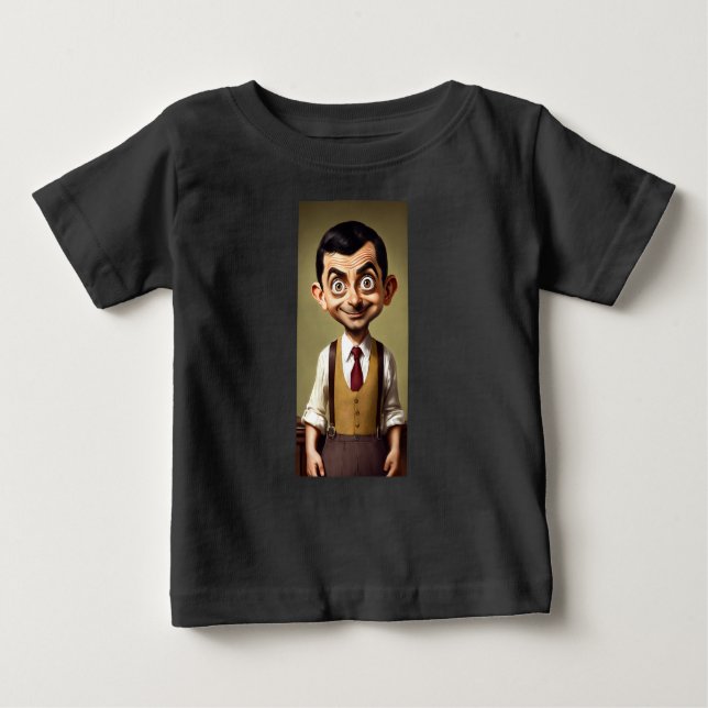 Camiseta De Bebé El Sr. Bean como un Personalizado de bebés aburrid (Anverso)