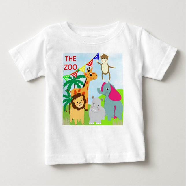 Camiseta De Bebé El tema animal zoológico (Anverso)