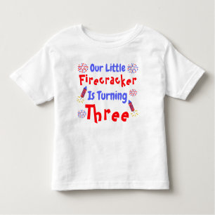 Camiseta De Bebé El tercer cumpleaños de Little Firecracker