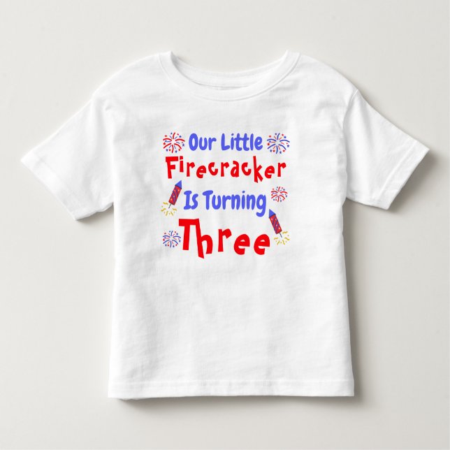 Camiseta De Bebé El tercer cumpleaños de Little Firecracker (Anverso)