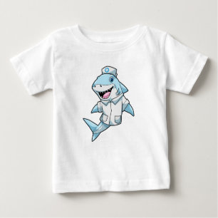 Camiseta De Bebé El tiburón como enfermera con abrigo