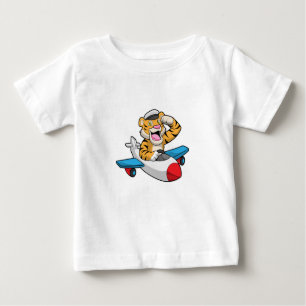 Camiseta De Bebé El tigre como piloto en el avión