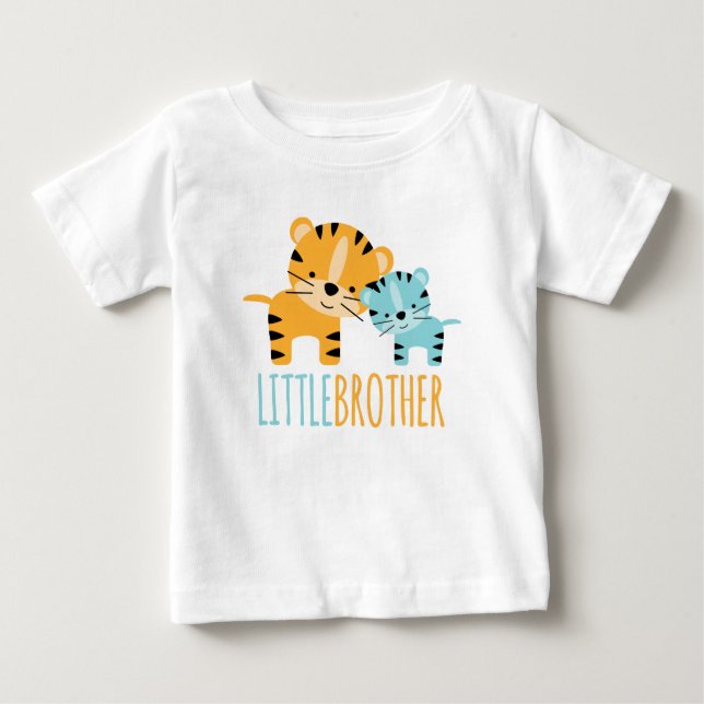 Camiseta De Bebé El tigre lindo "Hermano pequeño" (Anverso)