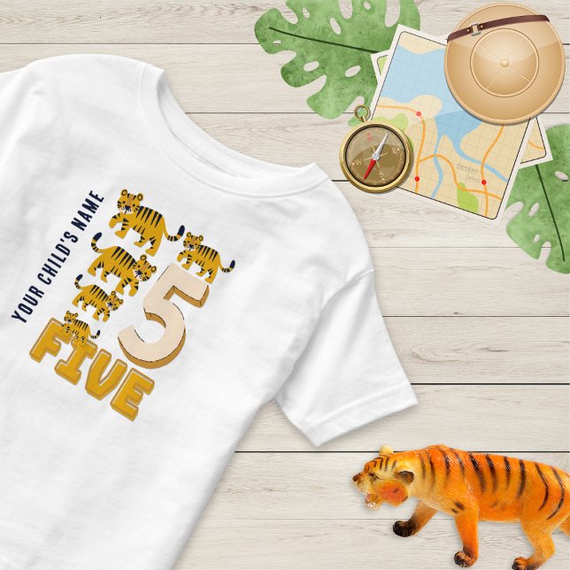 Camiseta De Bebé El tigre número cinco cúpula personalizado (Subido por el creador)