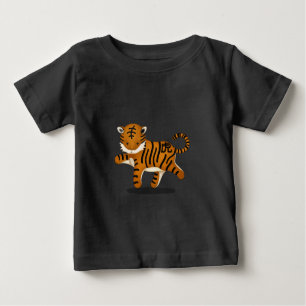 Camiseta De Bebé El tigre zoíaco chino agudo negro