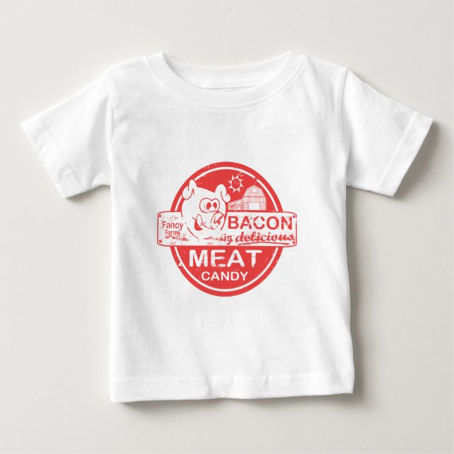 Camiseta De Bebé El tocino es caramelo (Anverso)