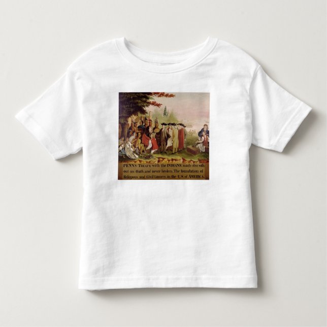 Camiseta De Bebé El tratado de Penn con los indios en 1682, c.1840 (Anverso)