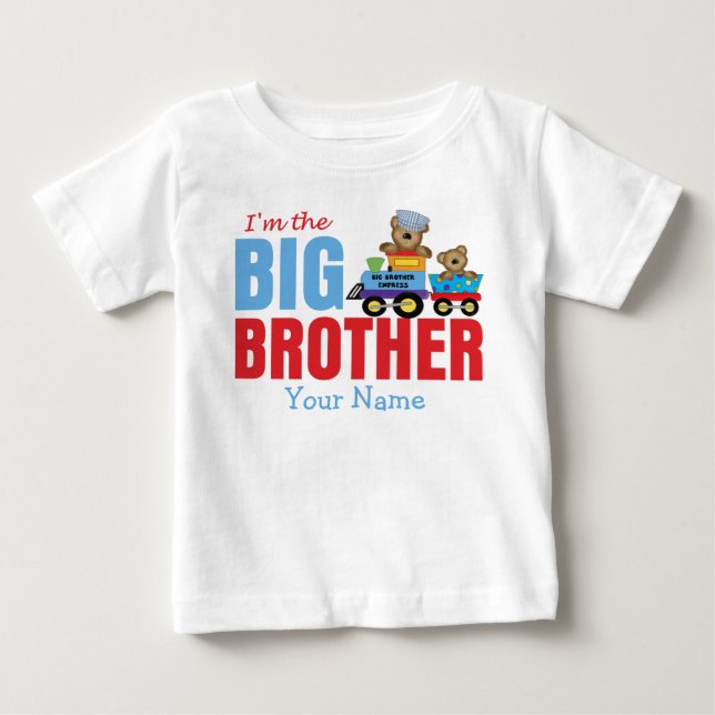 Camiseta De Bebé El tren del oso del Gran Hermano Personalizado (Anverso)