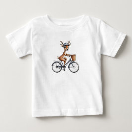 Camiseta De Bebé El venado caprichoso montando una bicicleta - dibu