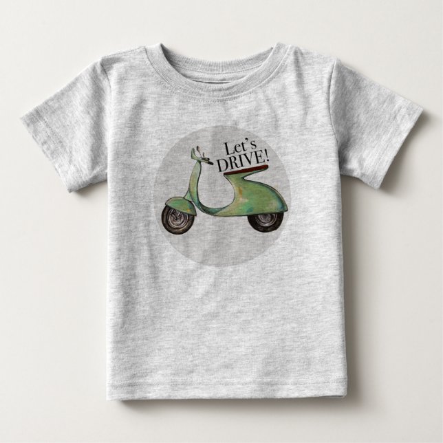 Camiseta De Bebé El Vespa retro "nos dejó conducir " (Anverso)