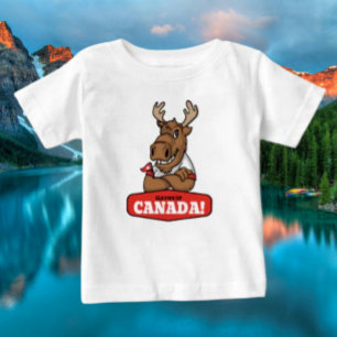 Camiseta De Bebé ¡Elbows Up Canada! Funny Moose Toddler T-Shirt