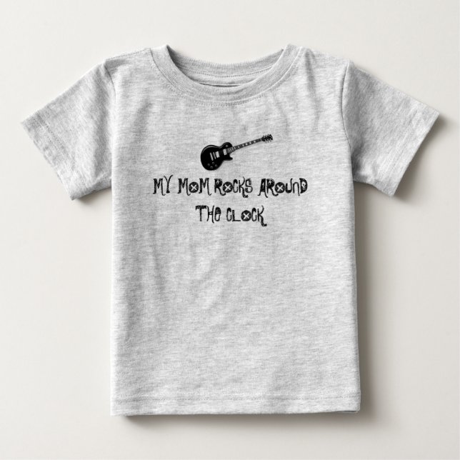 Camiseta De Bebé electro_guitar_black, MI MAMÁ ROCCA ALREDEDOR DE . (Anverso)