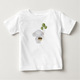 Camiseta De Bebé Elefante acuático de chef dulce con pasteles y glo