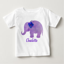 Camiseta De Bebé Elefante acuático Hibiscus Personalizable