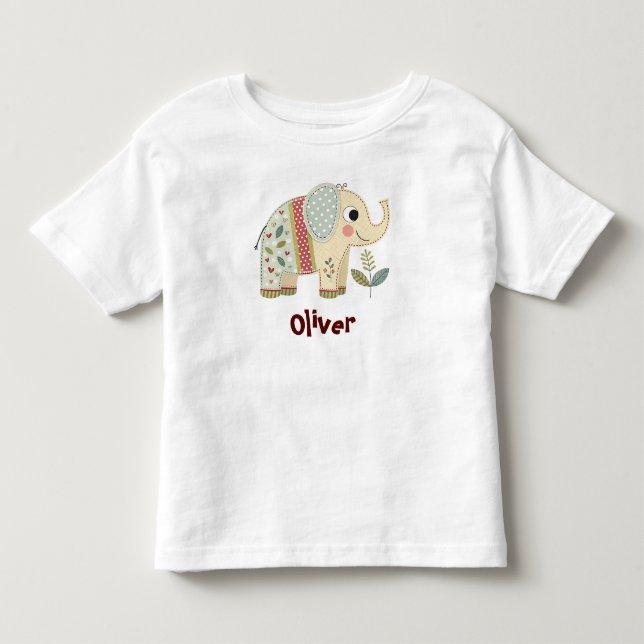 Camiseta De Bebé Elefante Adorable de Parche (Anverso)
