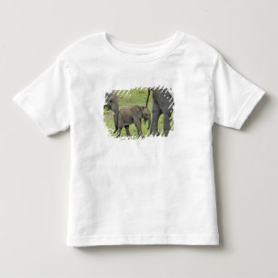 Camiseta De Bebé Elefante africano hembra con cría