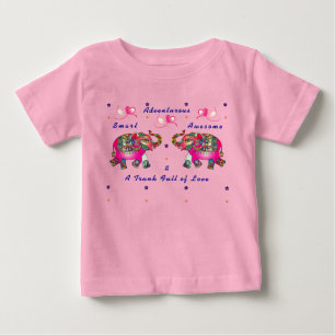 Camiseta de bebé elefante artístico lindo y modern