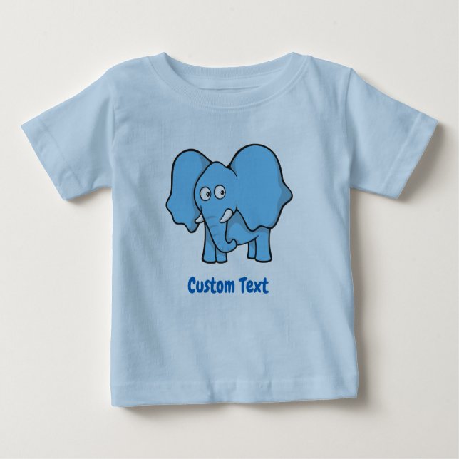 Camiseta De Bebé Elefante azul claro (Anverso)