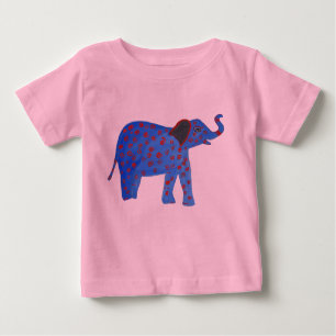 Camiseta De Bebé Elefante Azul Dibujando Tutu Bodysuit