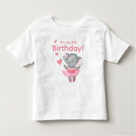 Camiseta De Bebé Elefante Bailarina Lindo Es Mi Cumpleaños 