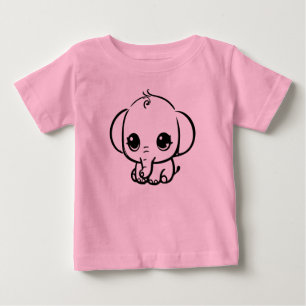 Camiseta De Bebé Elefante Bebé Adorable