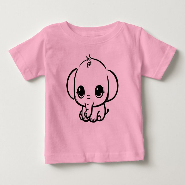Camiseta De Bebé Elefante Bebé Adorable (Anverso)