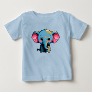 Camiseta De Bebé Elefante Bebé de Dibujos Animados Adorable