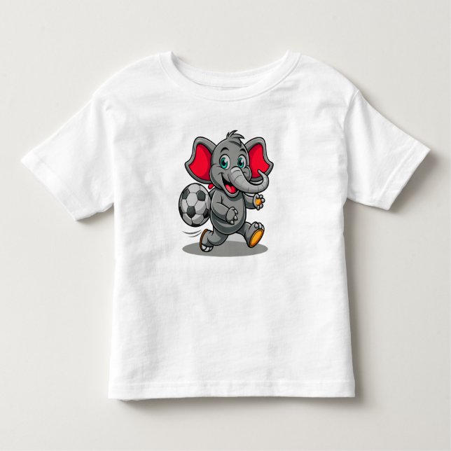 Camiseta De Bebé Elefante bebé jugando al fútbol de mesa Gráfico (Anverso)