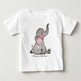 Camiseta De Bebé Elefante bebé lindo acuarela con rubor y flores