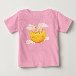 Camiseta De Bebé Elefante Bebé Lindo Durmiendo En La Luna