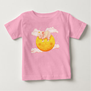 Camiseta De Bebé Elefante Bebé Lindo Durmiendo En La Luna