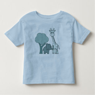 Camiseta De Bebé Elefante bebé y jirafa