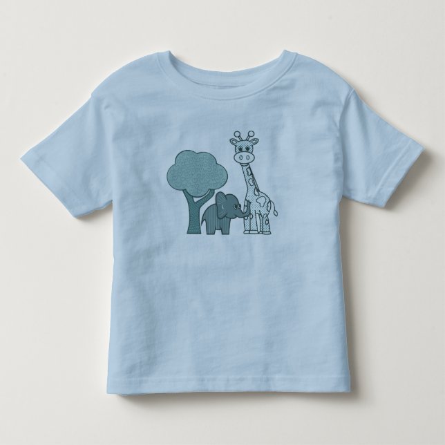 Camiseta De Bebé Elefante bebé y jirafa (Anverso)