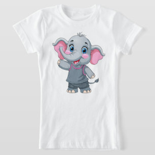 Camiseta de bebé elefante Chica