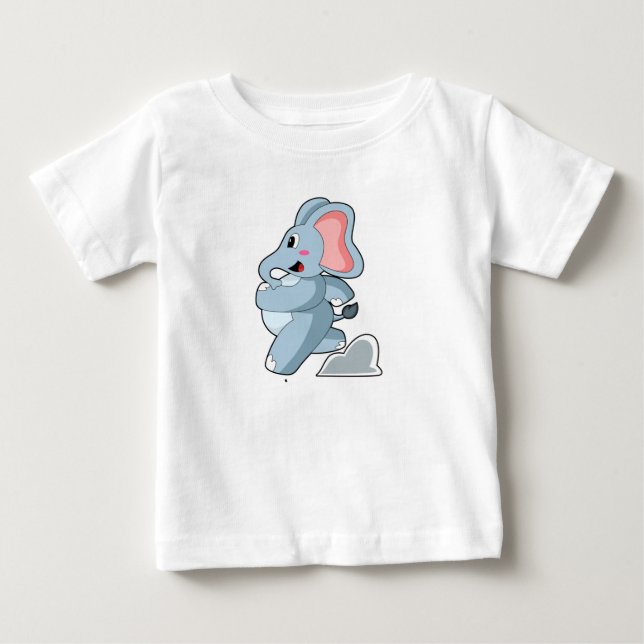 Camiseta De Bebé Elefante como fugitivo (Anverso)