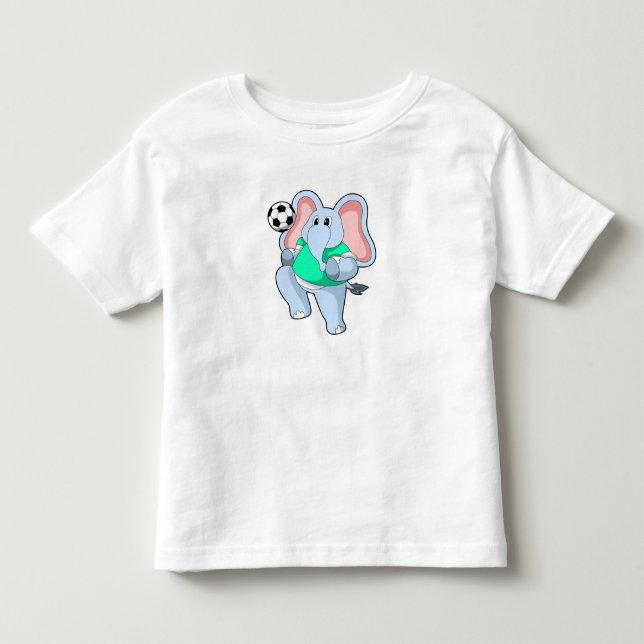 Camiseta De Bebé Elefante como jugador de fútbol con Soccer.PNG (Anverso)