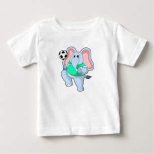 Camiseta De Bebé Elefante como jugador de fútbol con Soccer.PNG