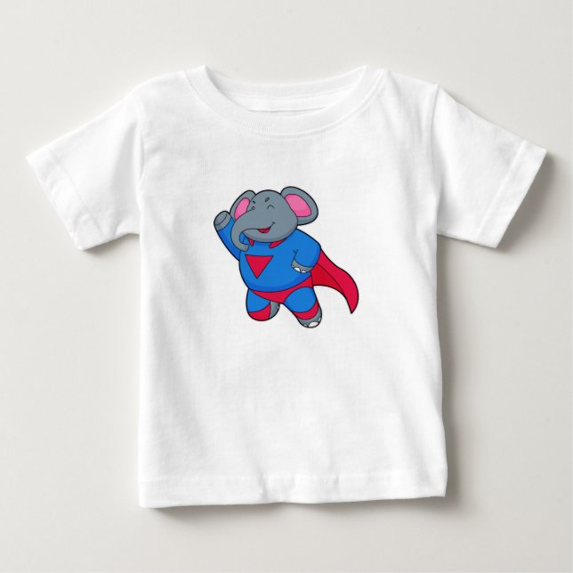 Camiseta De Bebé Elefante como superhéroe (Anverso)