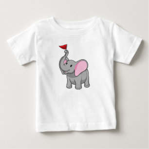 Camiseta De Bebé Elefante con bandera