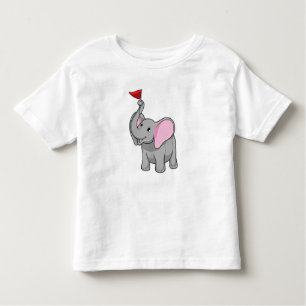 Camiseta De Bebé Elefante con bandera