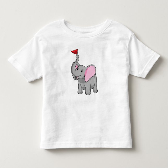 Camiseta De Bebé Elefante con bandera (Anverso)