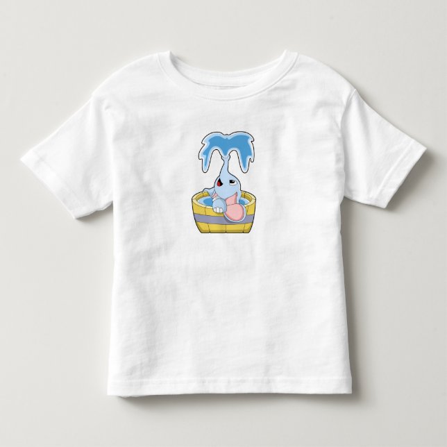 Camiseta De Bebé Elefante con bañera llena de agua (Anverso)