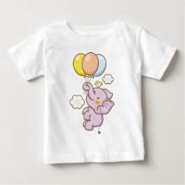 Camiseta De Bebé Elefante con bebé en globo