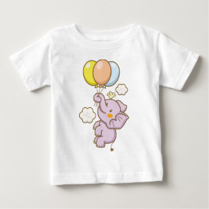 Camiseta De Bebé Elefante con bebé globo