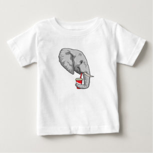 Camiseta De Bebé Elefante con bebida