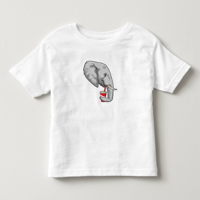 Camiseta De Bebé Elefante con bebida (Anverso)