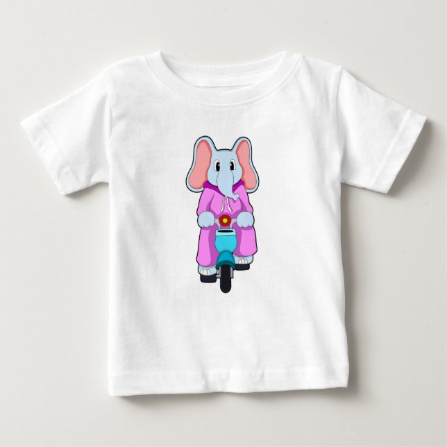 Camiseta De Bebé Elefante con Bicicleta (Anverso)